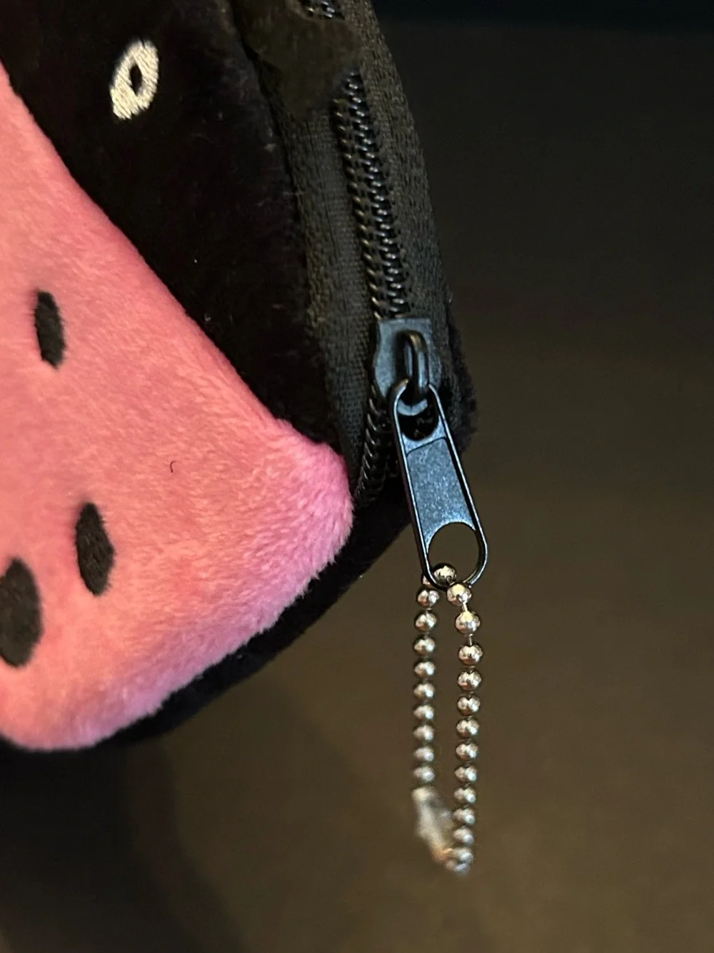 Soft Plush Ladybug Coin Purse for Kids in Pink & Black w/ Zipper Closure NWOT